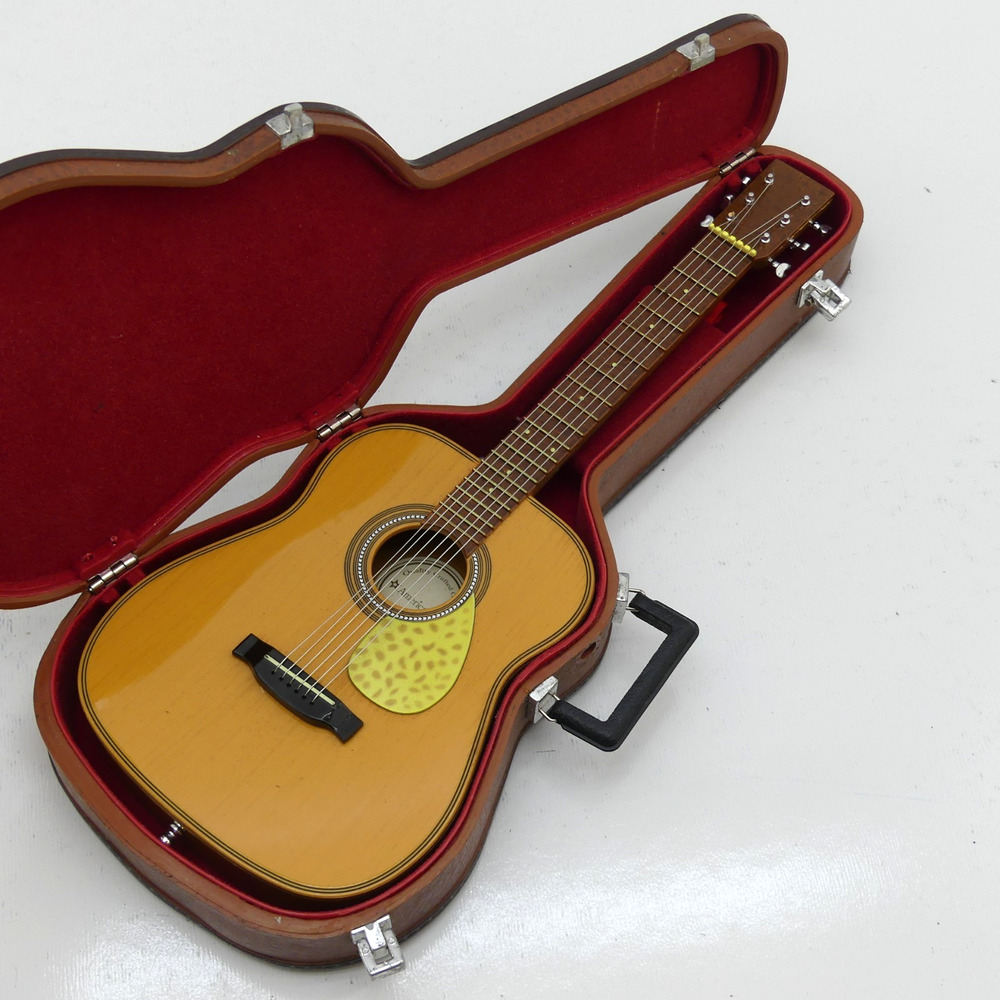 American Girl Doll Guitar w/ Hard Carry Case Accessory Storage Brown Retired